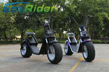 Cina 40-50km / H 2 Wheel Electric Scooter Dengan Big Wheels / Mode Kota Scooter Dengan Brushless Hub Bermotor pemasok